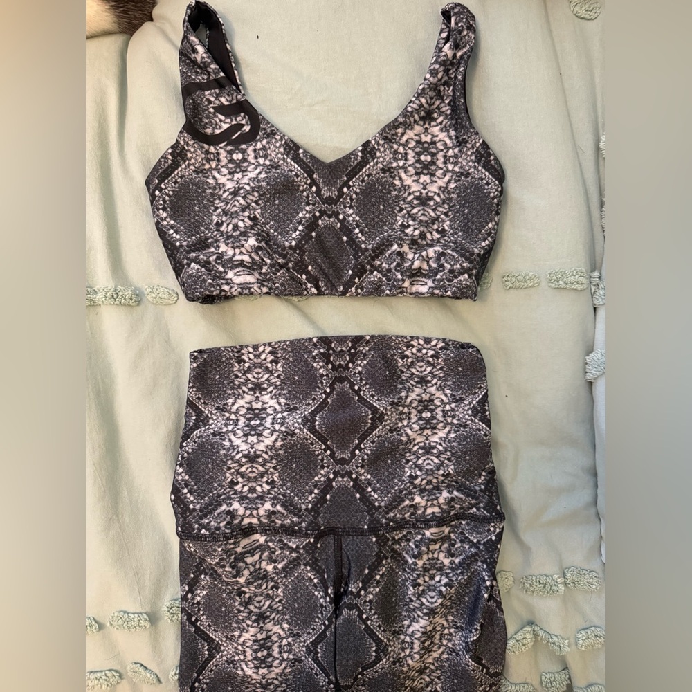 Emily Hsu Designs Black and Gray Snake Print Leggings